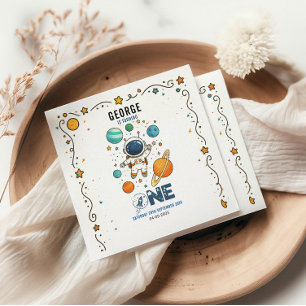 Serviette En Papier 1er anniversaire d'aventure spatiale Fête dans l