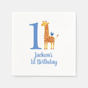 Serviette En Papier 1er anniversaire Giraffe & Bird