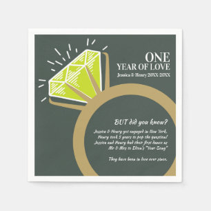 Serviette En Papier 1er anniversaire mariage fête péridot faits amusan