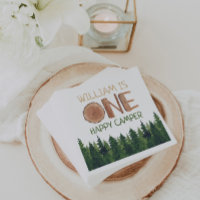 1er Anniversaire Nom Rustic One Happy Camper