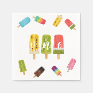 Serviette En Papier 1er anniversaire popsicle glaces fête d'anniversai