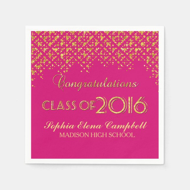 Serviette En Papier 2016 Elégant Faux Parties scintillant Confetti Gra (Devant)