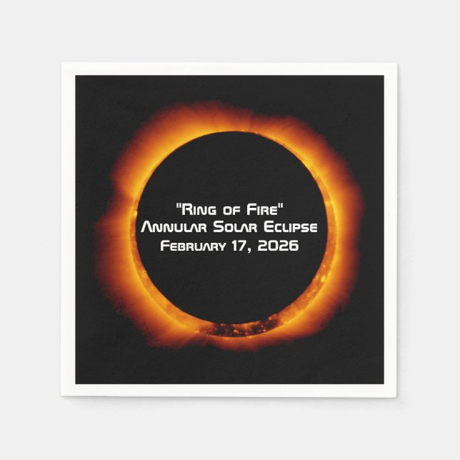Serviette En Papier 2026 Annular Ring of Fire Solar Eclipse (Devant)