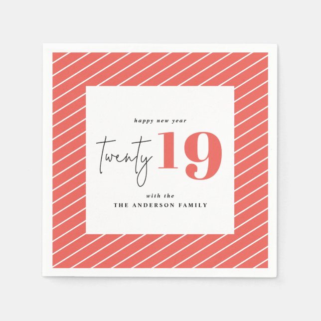 Serviette En Papier 20 audaces graphiques fête du Nouvel An (Devant)