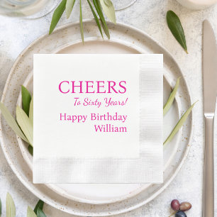 Serviette En Papier 20e 30e 40e 50e 60e 70 Anniversaire Personnalisé