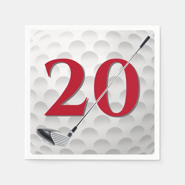 Serviette En Papier 20e anniversaire Golf Club Napkins (Devant)