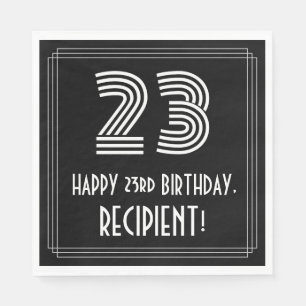 Serviette En Papier 23ème anniversaire : Art Déco Inspiré Look "23" + 