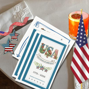 Serviette En Papier 250 Ans d'Élégance Patriotique Fête