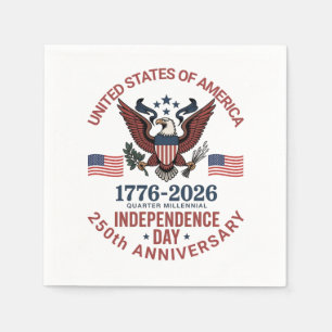 Serviette En Papier 250e anniversaire 4 juillet - Patriotique Vintage