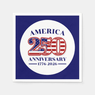 Serviette En Papier 250e anniversaire USA patriotique 1776–2026