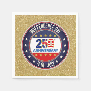 Serviette En Papier 250e anniversaire USA patriotique 1776–2026