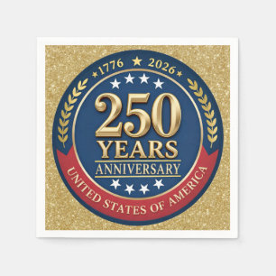 Serviette En Papier 250e anniversaire USA patriotique 1776–2026