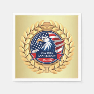 Serviette En Papier 250e anniversaire USA patriotique 1776–2026