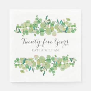 Serviette En Papier 25e anniversaire Eucalyptus Flore verdure