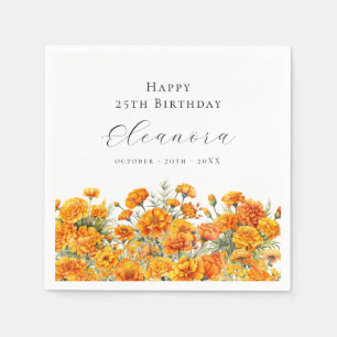 Serviette En Papier 25e anniversaire Fleur du mois de naissance d'octo