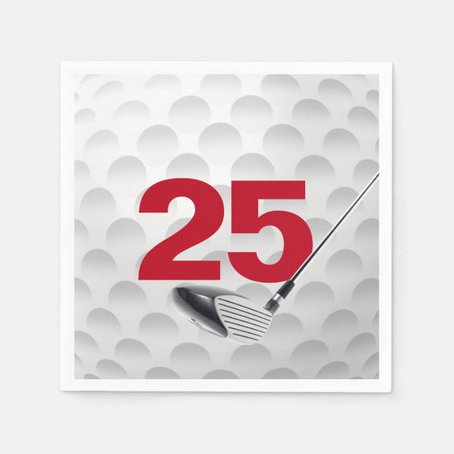 Serviette En Papier 25e anniversaire Golf Ball (Devant)