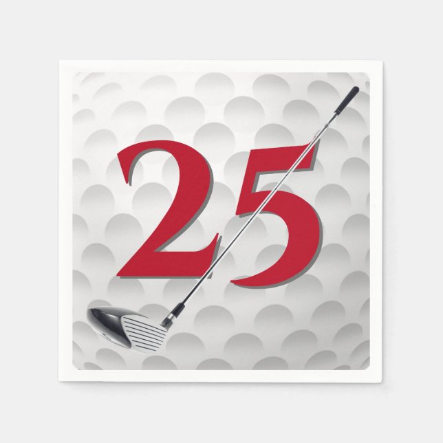 Serviette En Papier 25e anniversaire Golf Club Napkins (Devant)