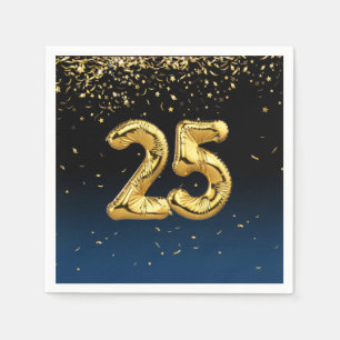 Serviette En Papier 25e Ballons d'or et serviettes Confetti