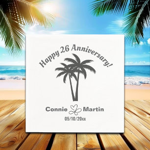 Serviette En Papier 26e anniversaire du Mariage Palmiers