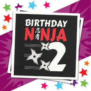 Serviette En Papier 2 Ans Ninja Party Stars Enfants 2e anniversaire