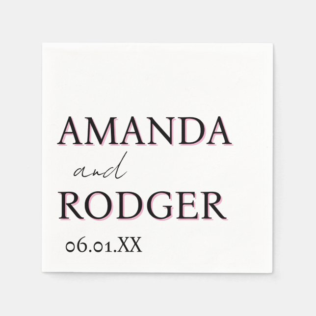 Serviette En Papier 2D Lettering Bold Personalized Napkins  (Devant)