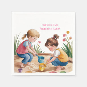 Serviette En Papier 2e anniversaire Sandbox Girl Party