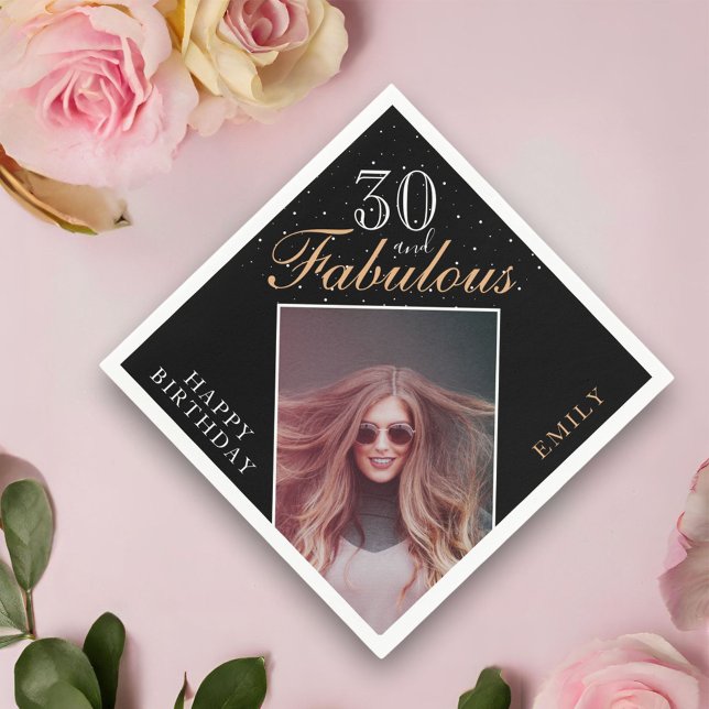 Serviette En Papier 30 et fabuleux Elégant 30e anniversaire de fête Ph (Créateur téléchargé)