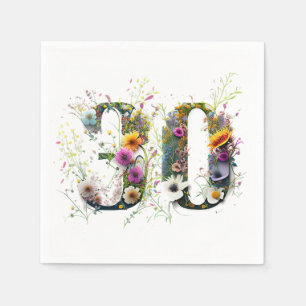 Serviette En Papier 30 Fleurs sauvages pour l'anniversaire
