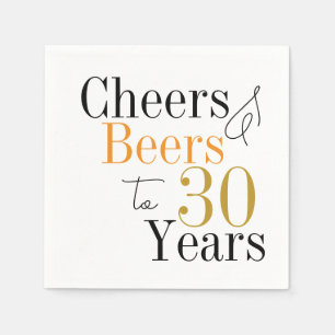 Serviette En Papier 30e anniversaire Bières et encouragements Mini Fêt