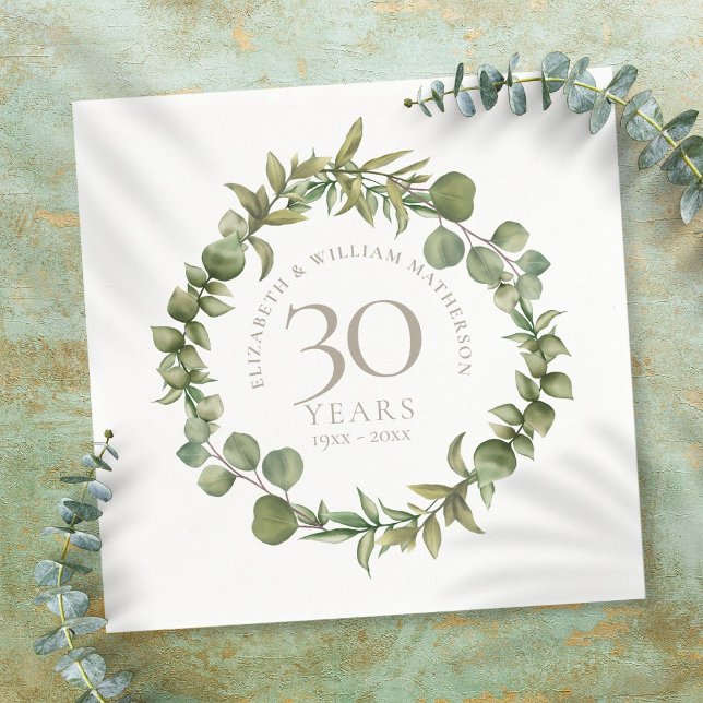Serviette En Papier 30e anniversaire du Mariage Pearl Végétation boisé (Créateur téléchargé)