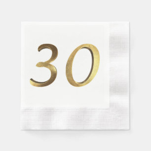 Serviette En Papier 30e anniversaire Mariage Anniversaire Numéro d'or