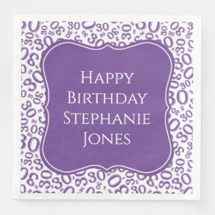 Serviette En Papier 30e anniversaire violet Motif aléatoire 30