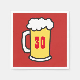Serviette En Papier 30e jalon Anniversaire Bière Napkins