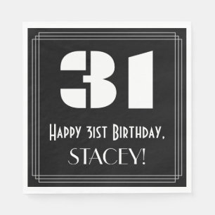 Serviette En Papier 31e anniversaire : Art Déco Inspiré Look "31" + No