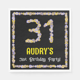 Serviette En Papier 31e anniversaire : Floral Flowers Numéro, Nom pers