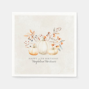 Serviette En Papier 35e anniversaire blanc Citrouille automne Leaves p