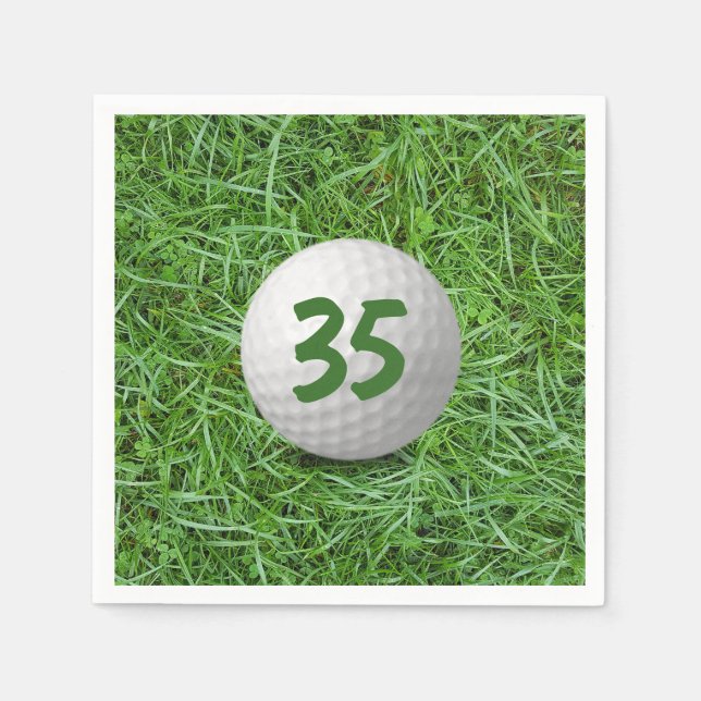 Serviette En Papier 35e anniversaire Golf Ball on Grass Napkins (Devant)
