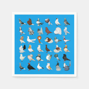 Serviette En Papier 36 races de pigeon