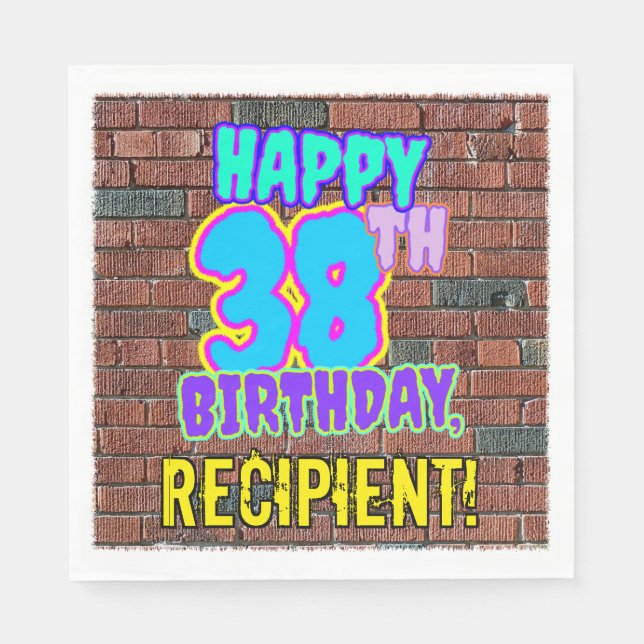 Serviette En Papier 38e anniversaire ~ Amusant, Graffiti urbain inspir (Devant)