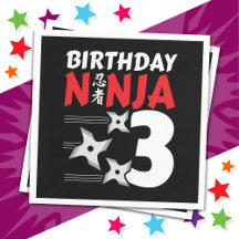 3 Ans Ninja Party Stars Enfants 3e anniversaire