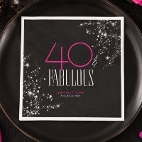 40 ans et Fabuleux Anniversaire Rose Noir Paillett