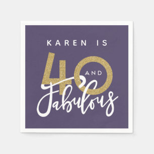 Serviette En Papier 40 et fabuleuse fête d'anniversaire violet