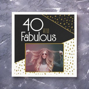 Serviette En Papier 40 et fabuleuse Parties scintillant d'or Photo 40e