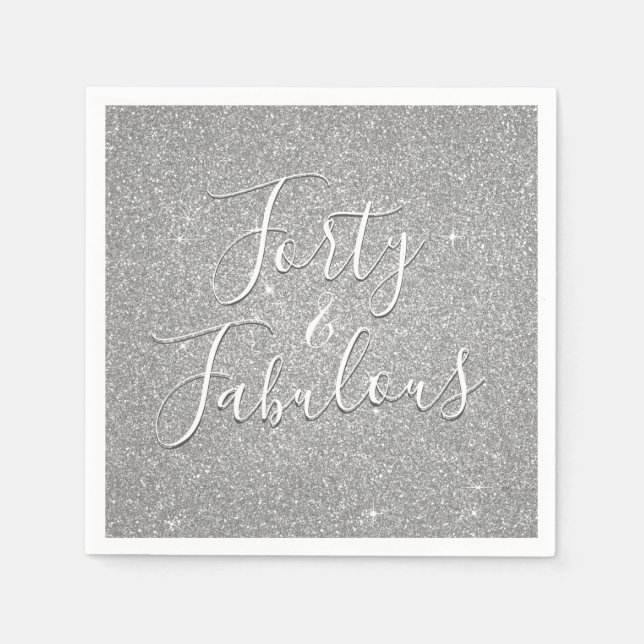 Serviette En Papier 40 et fabuleux anniversaire Parties scintillant d' (Devant)