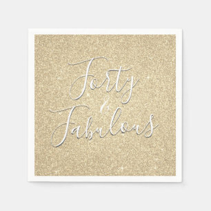 Serviette En Papier 40 et fabuleux Anniversaire Parties scintillant d'