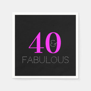 Serviette En Papier 40 et fabuleux   Fête d'anniversaire moderne