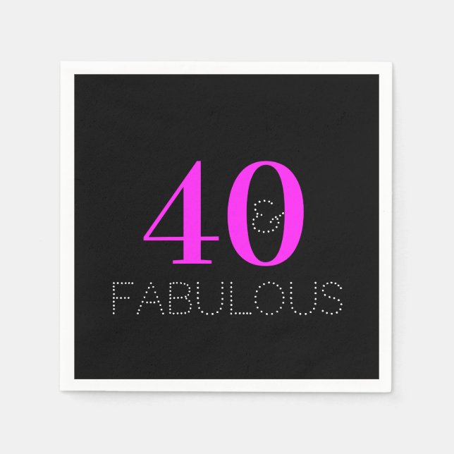 Serviette En Papier 40 et fabuleux | Fête d'anniversaire moderne (Devant)