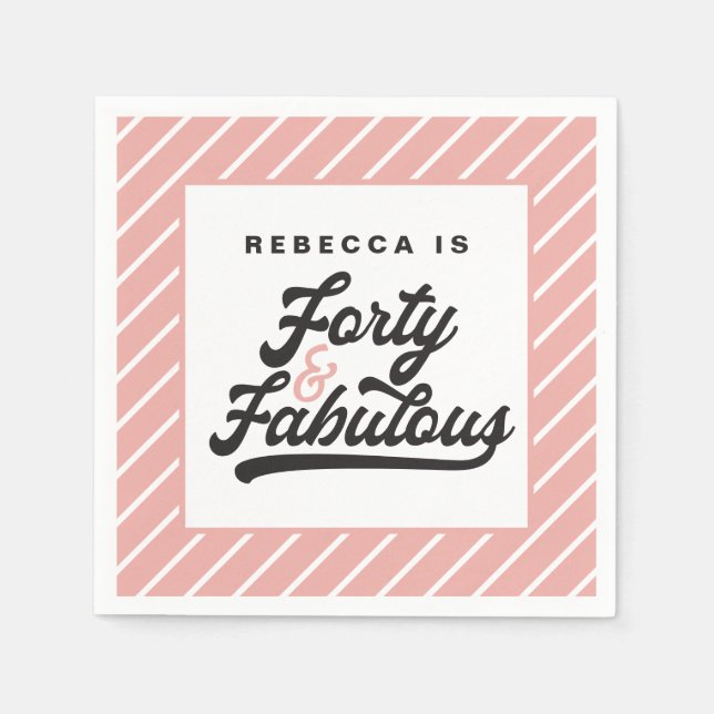 Serviette En Papier 40 et fabuleux serviettes de fête d'anniversaire (Devant)