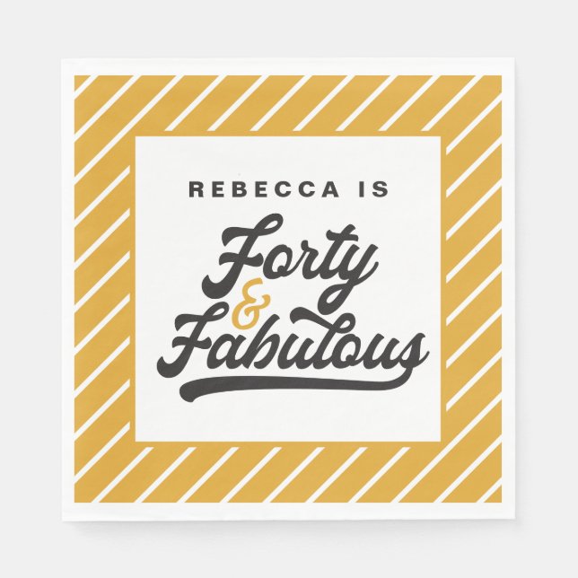 Serviette En Papier 40 et fabuleux serviettes de fête d'anniversaire (Devant)