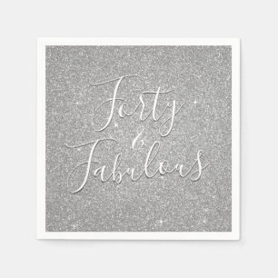 Serviette En Papier 40 et parties scintillantes fabuleuses d'argent